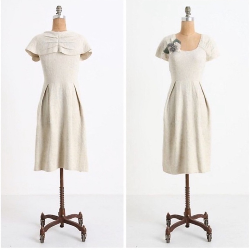 Anthropologie Cream Dress